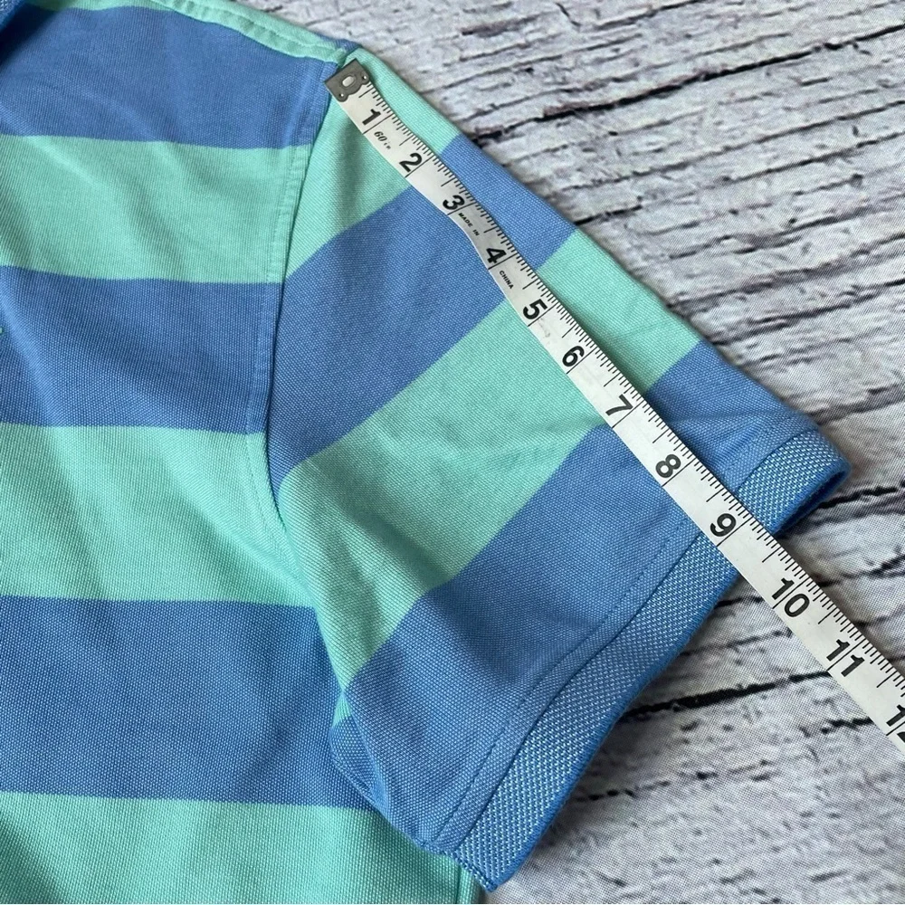 IZOD Men’s Advantage Performance Stretch Polo Shirt Size XL Blue‎ Green Striped